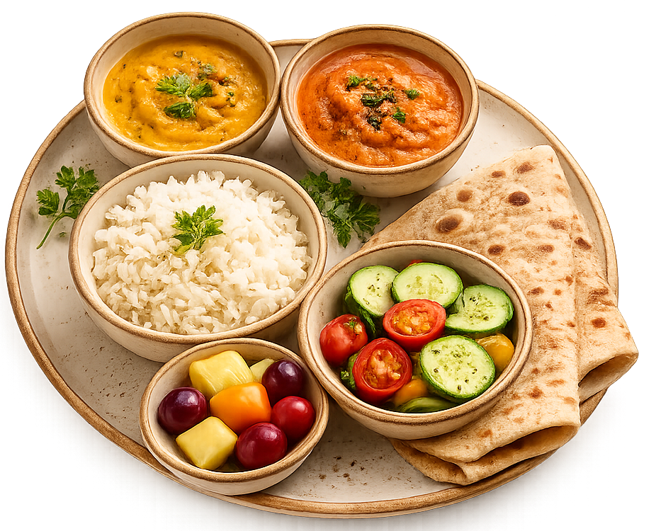 Homestyle vegetarian tiffin